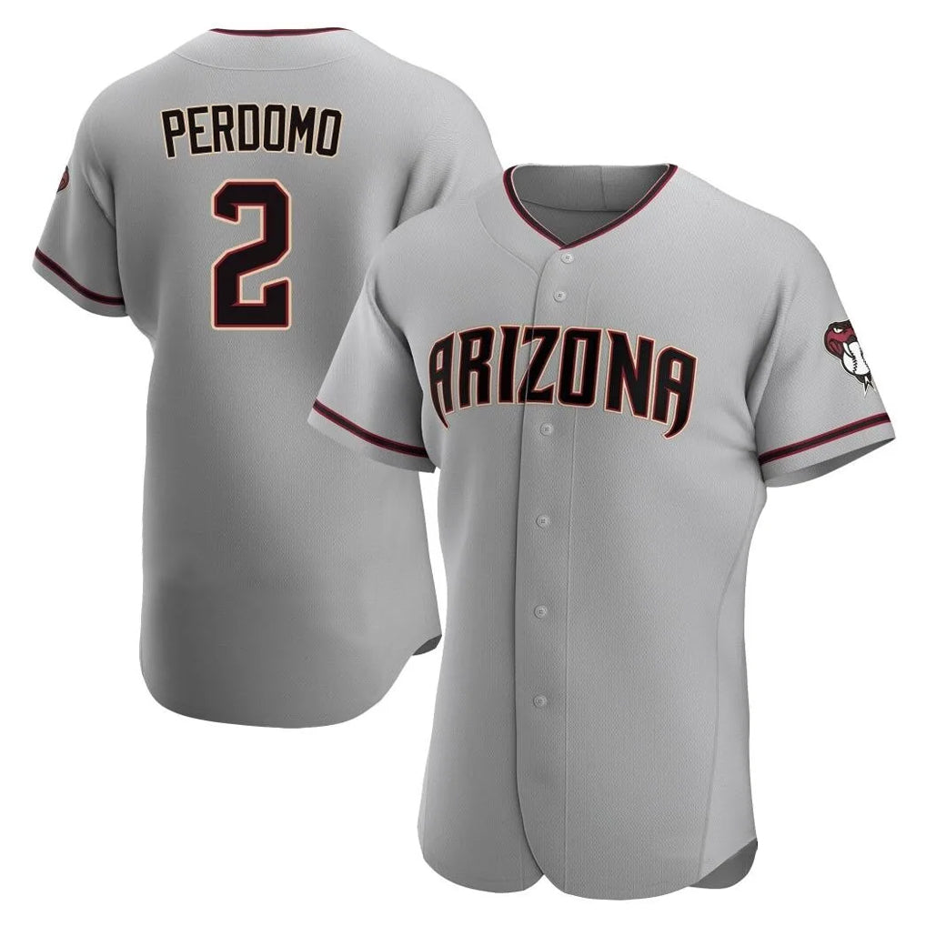 A.Diamondbacks #2 Geraldo Perdomo Player Gray Road Limited Elite Home Game Edoa Stitched Jerseys