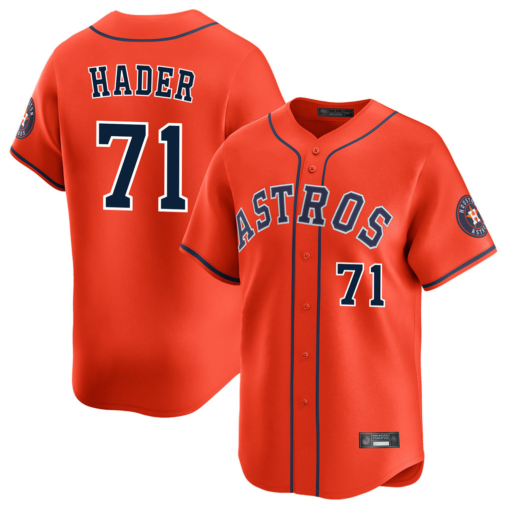 H.Astros #71 Josh Hader Player Orange Home Limited Edoa Stitched Jerseys