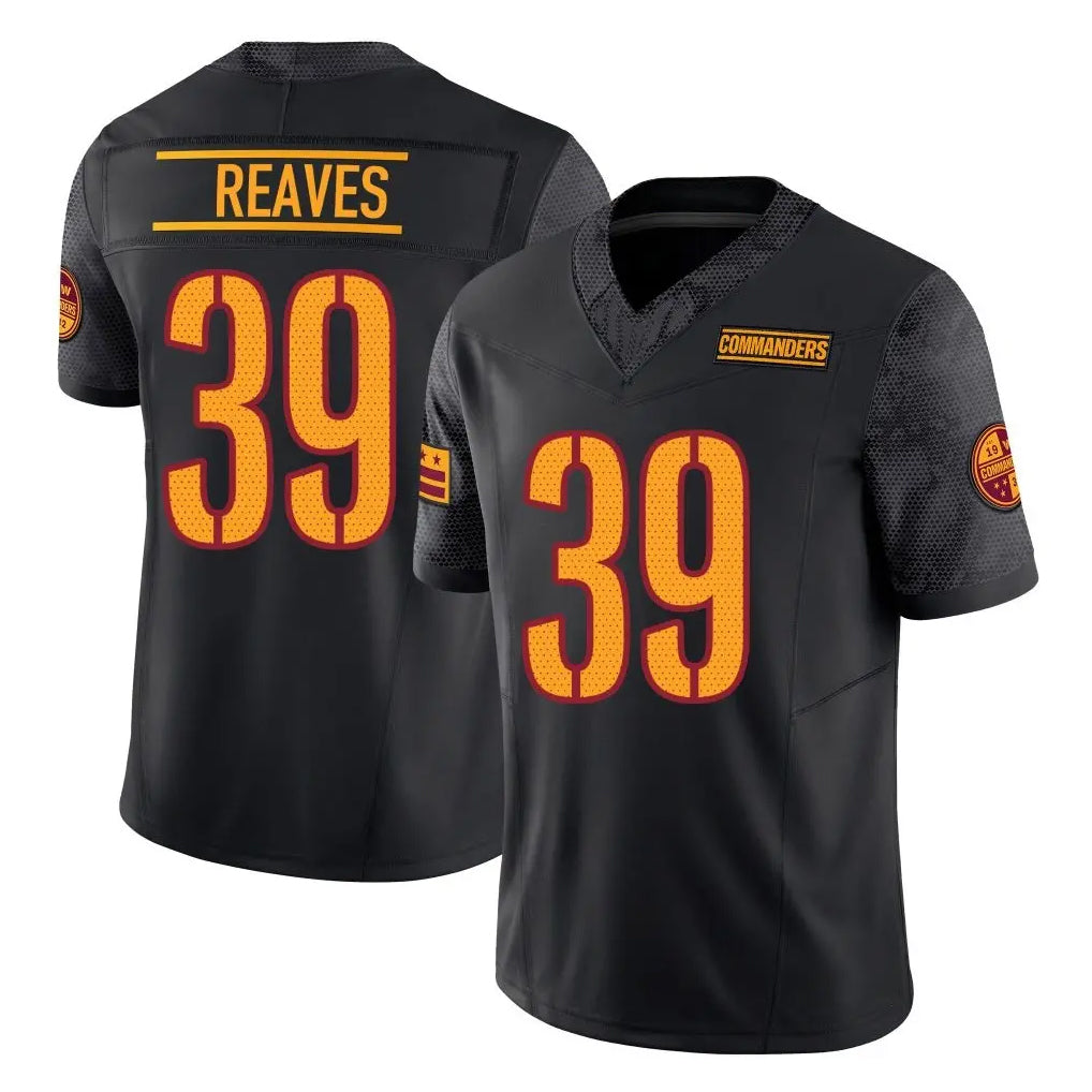 W.Commanders #39 Jeremy Reaves Player Black Limited Vapor F.U.S.E. Home Game Edoa Stitched Jerseys