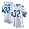 D.Lions #32 Brian Branch Player White Home Game Edoa Stitched Jerseys