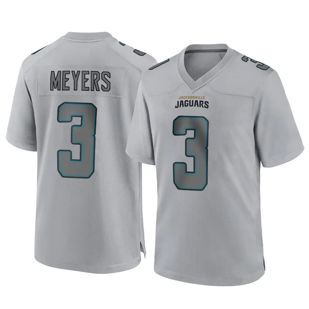 J.Jaguars #3 Jakobi Meyers Player Gray Atmosphere Fashion Home Game Edoa Stitched Jerseys