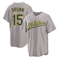 Athletics #15 Seth Brown Player Gray Home Game Edoa Stitched Jerseys