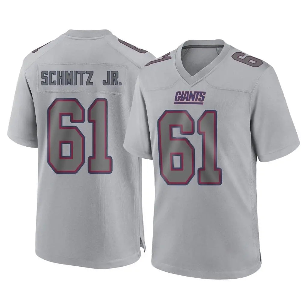 NY.Giants #61 John Michael Schmitz Jr. Player Gray Atmosphere Fashion Limited Game Edoa Stitched Jerseys