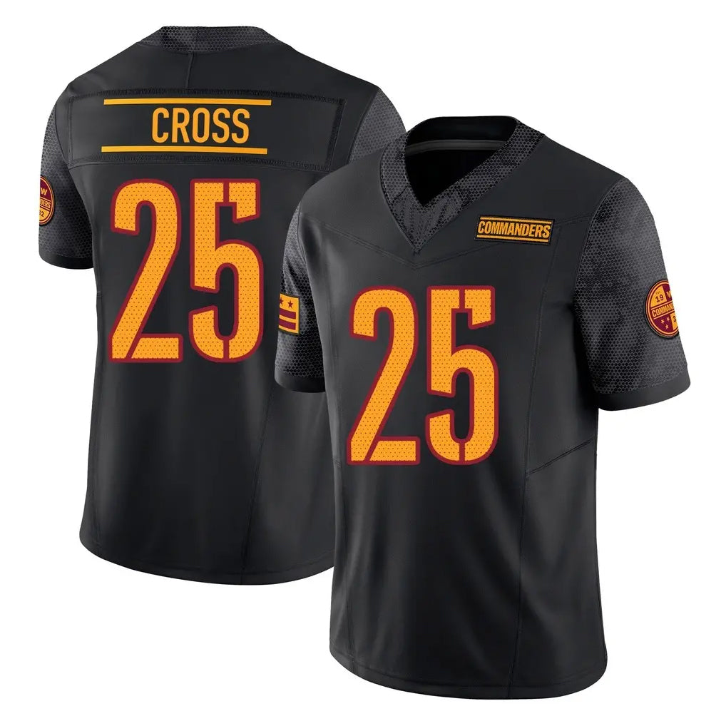 W.Commanders #25 Nick Cross Player Black Limited Vapor F.U.S.E. Home Game Edoa Stitched Jerseys