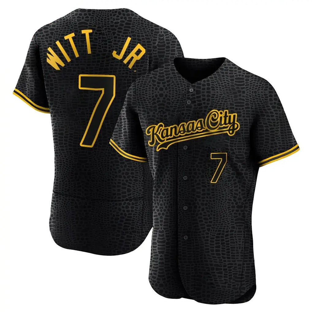 KC.Royals #7 Bobby Witt Jr. Player Black Snake Skin City Limited Elite Edoa Stitched Jerseys