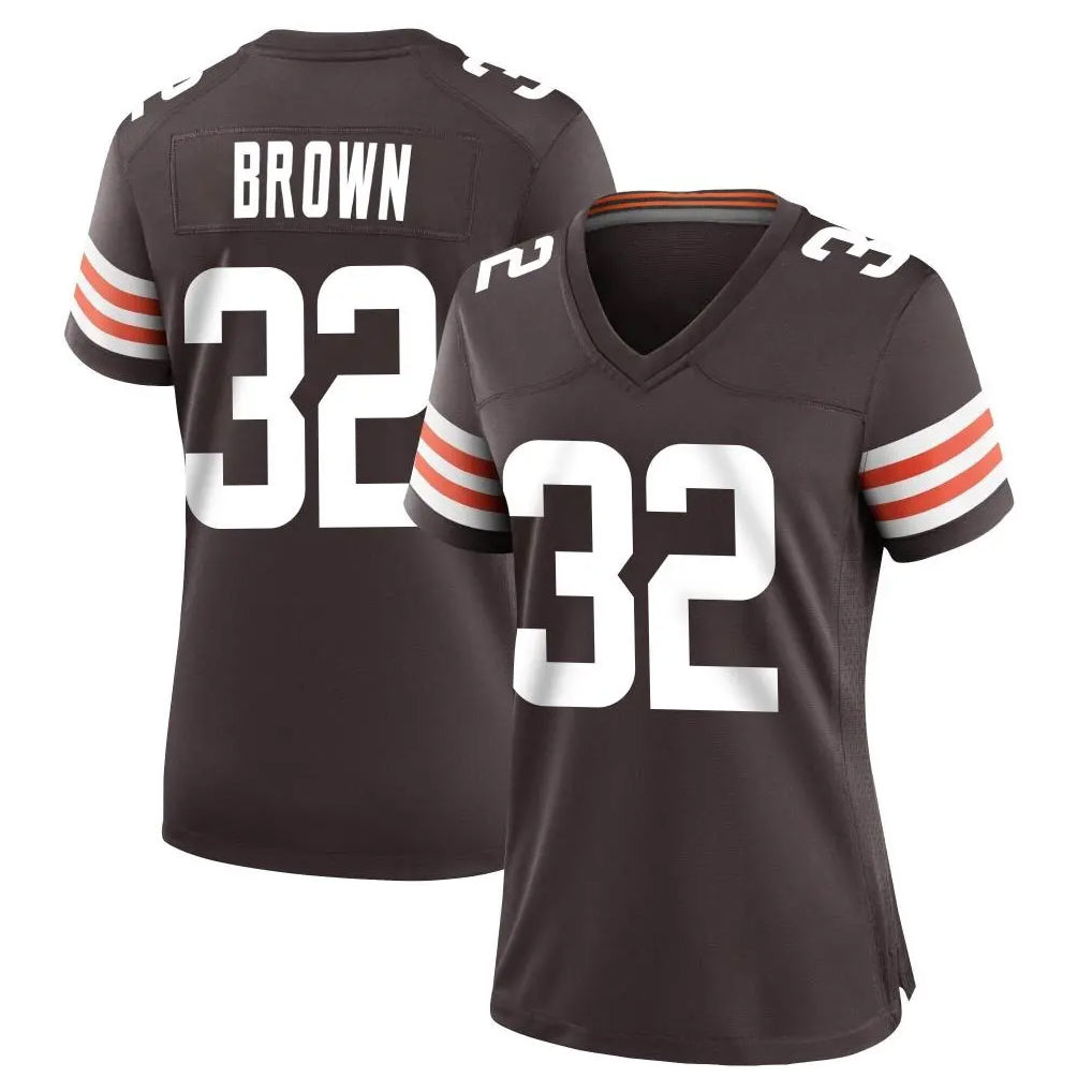 C.Browns #32 Jim Brown Player Brown Home Game Edoa Stitched Jerseys