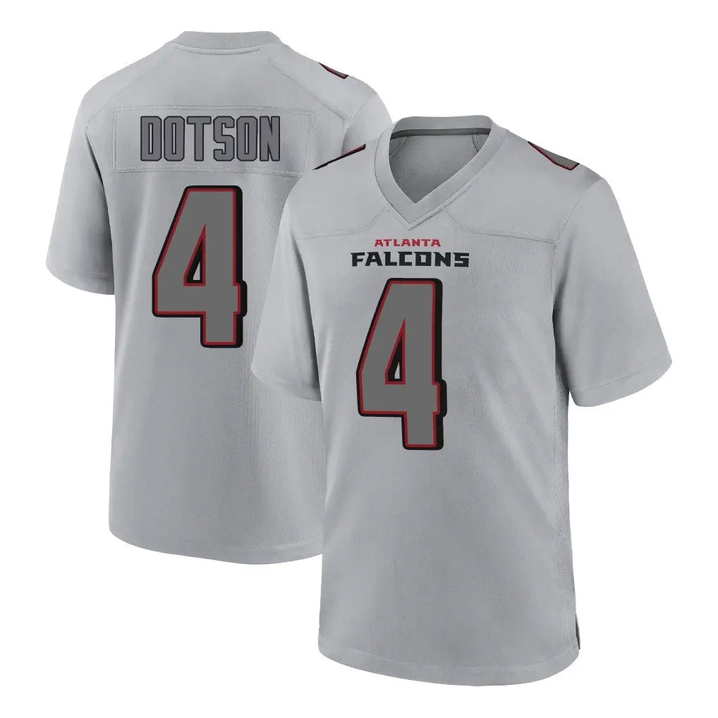A.Falcons #4 Jahan Dotson Player Gray Fashion Home Game Edoa Stitched Jerseys