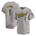 Athletics #1 Denzel Clarke Player Gray Road Limited Home Game Edoa Stitched Jerseys