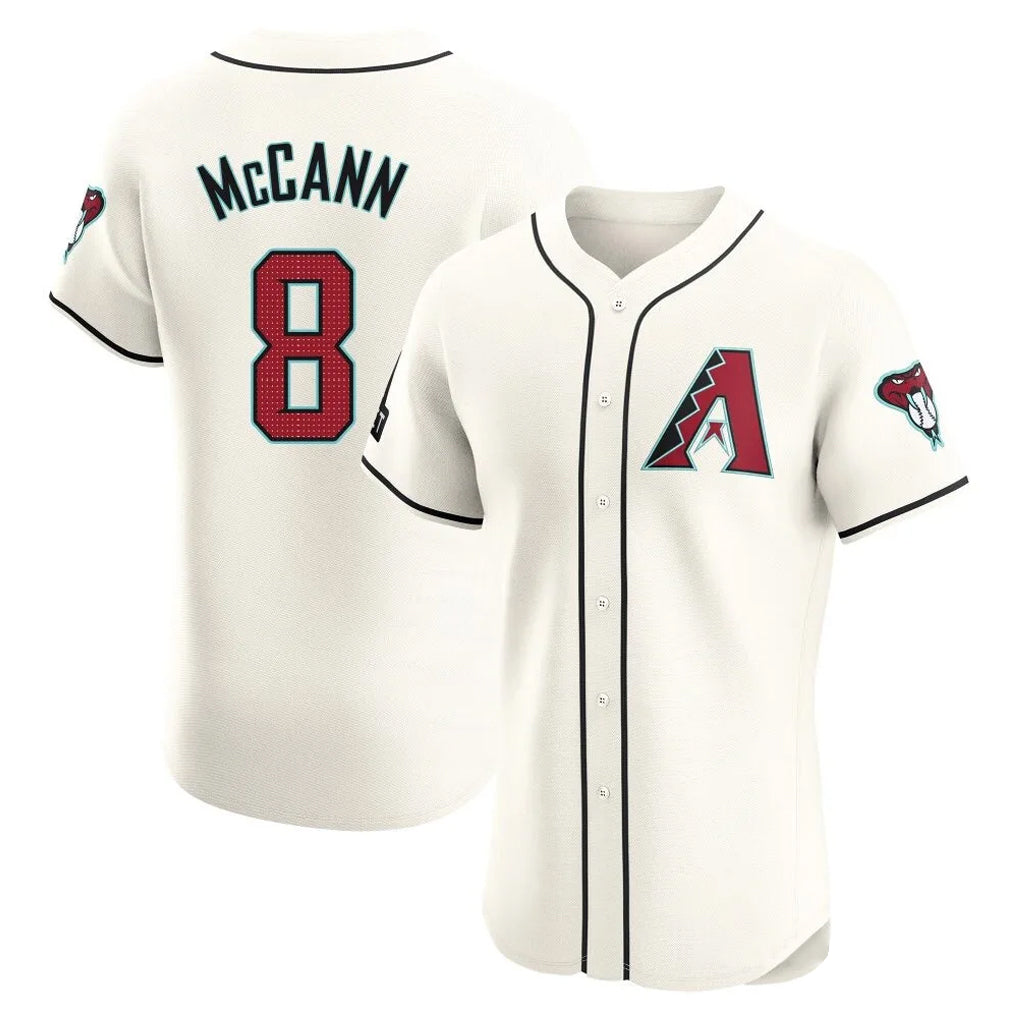 A.Diamondbacks #8 James McCann Player Cream Limited Elite Home Game Edoa Stitched Jerseys