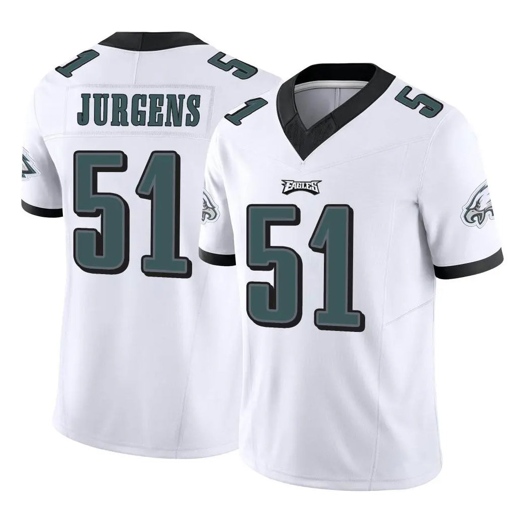P.Eagles #51 Cam Jurgens Player White Limited Vapor F.U.S.E. Home Game Edoa Stitched Jerseys