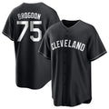 C.Guardians #75 Connor Brogdon Player Black Home Game Edoa Stitched Jerseys