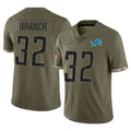 D.Lions #32 Brian Branch Player Olive Salute To Service Limited Edoa Stitched Jerseys