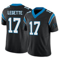 C.Panthers #17 Xavier Legette Player Black Vapor F.U.S.E. Limited Home Game Edoa Stitched Jerseys