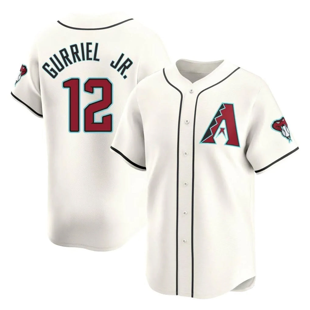 A.Diamondbacks #12 Lourdes Gurriel Jr Player Cream Limited Home Game Edoa Stitched Jerseys