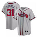 A.Braves #31 Greg Maddux Player Gray Home Game Edoa Stitched Jerseys