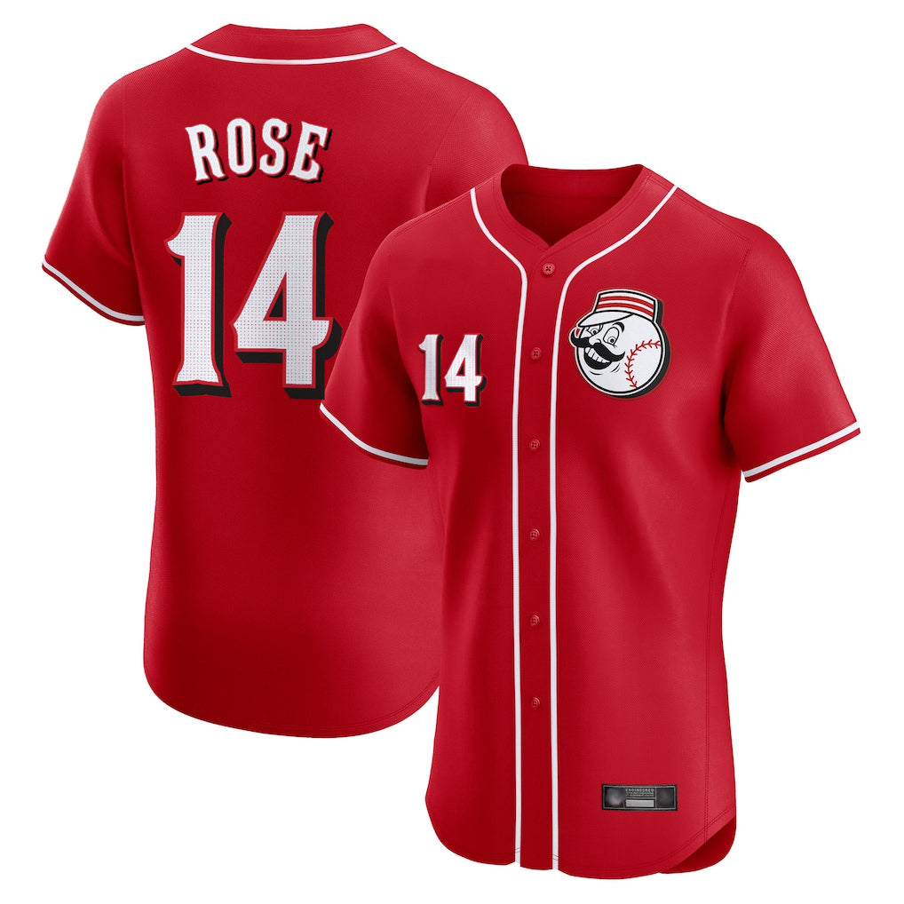 C.Reds #14 Pete Rose Player Red Limited Elite Home Game Edoa Stitched Jerseys