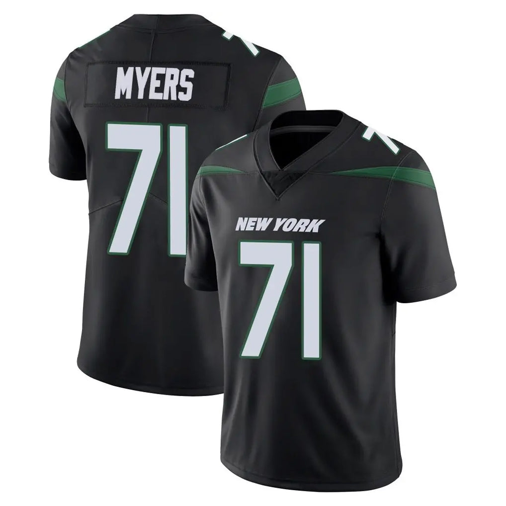 NY.Jets #71 Josh Myers Player Stealth Black Limited Vapor Home Game Edoa Stitched Jerseys