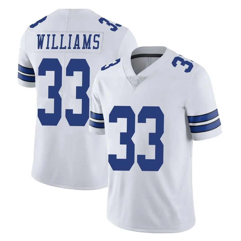 D.Cowboys #33 Javonte Williams Player White Vapor Untouchable Limited Home Game Edoa Stitched Jerseys