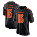 C.Bengals #16 Joe Flacco Player Black Fashion Game Edoa Stitched Jerseys