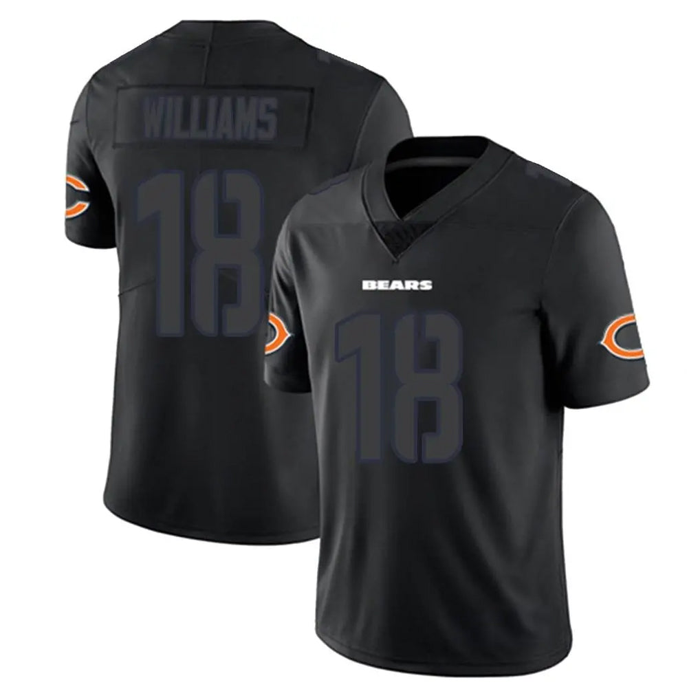 C.Bears #18 Caleb Williams Player Black Impact Limited Game Edoa Stitched Jerseys