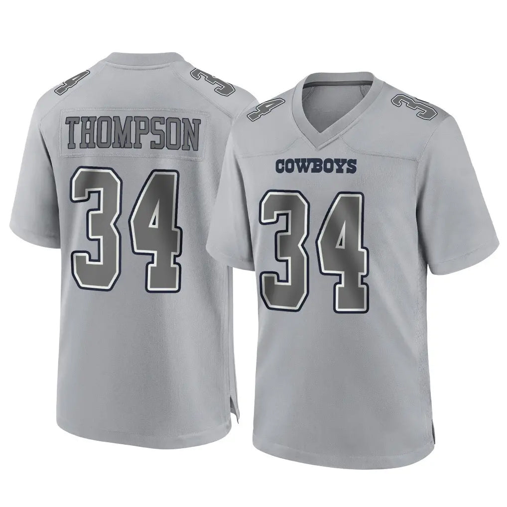 D.Cowboys #34 Jalen Thompson Player Gray Atmosphere Fashion Home Game Edoa Stitched Jerseys