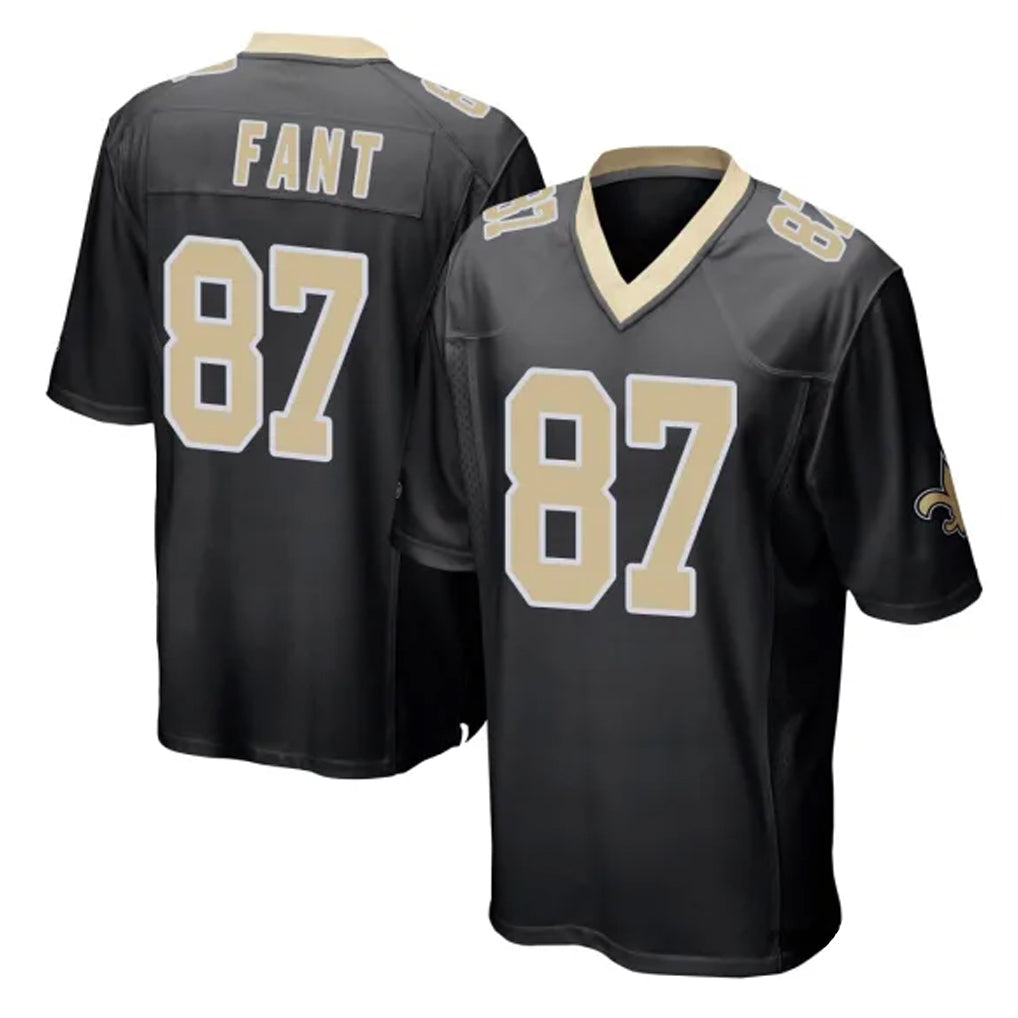 NO.Saints #87 Noah Fant Player Black Home Game Edoa Stitched Jerseys