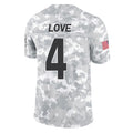 A.Cardinals #4 Jeremiyah Love Player Camo Salute to Service Limited Home Edoa Stitched Jerseys