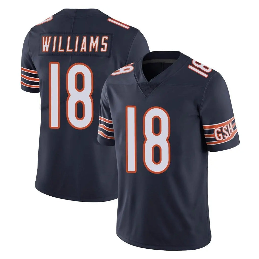 C.Bears #18 Caleb Williams Player Navy Vapor Untouchable Limited Home Game Edoa Stitched Jerseys