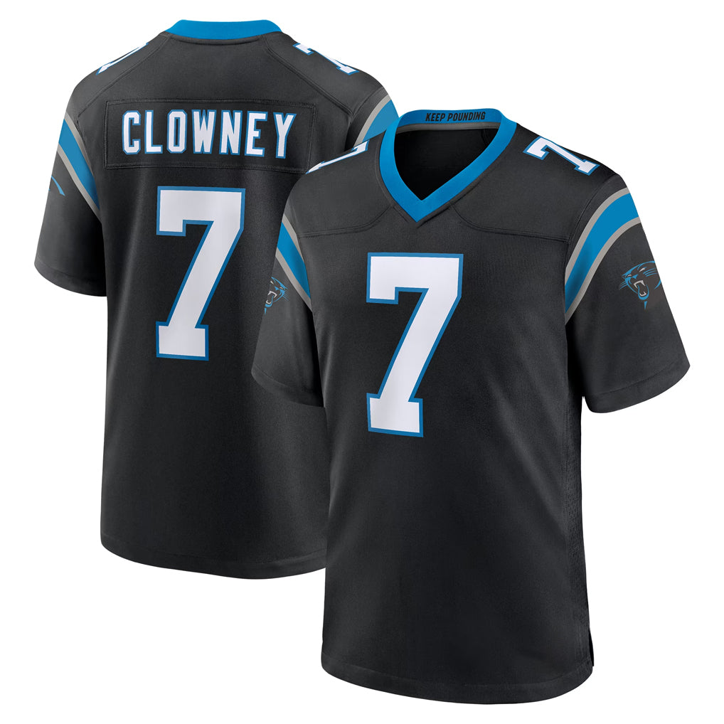 C.Panthers #7 Tre'von Moehrig Player Black Limited Home Game Edoa Stitched Jerseys
