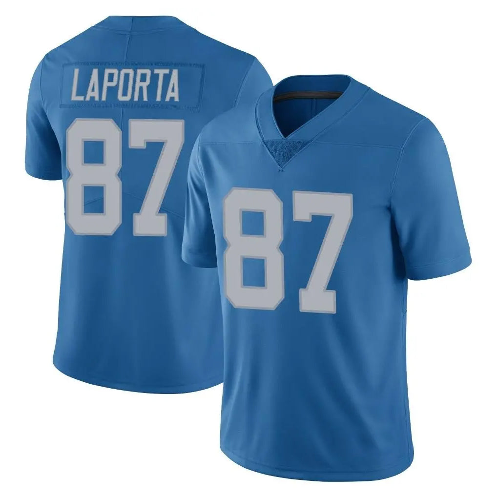 D.Lions #87 Sam LaPorta Player Blue Limited Throwback Vapor Untouchable Edoa Stitched Jerseys