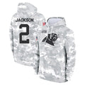 C.Panthers #2 Michael Jackson Player Arctic Camo Salute to Service Pullover Hoodies Limited Game Edoa Stitched Jerseys