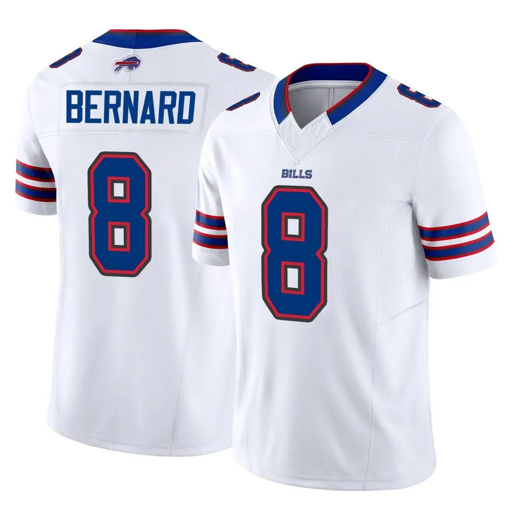B.Bills #8 Terrel Bernard Player White Vapor F.U.S.E. Jersey Limited Home Game Edoa Stitched Jerseys