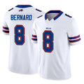 B.Bills #8 Terrel Bernard Player White Vapor F.U.S.E. Jersey Limited Home Game Edoa Stitched Jerseys