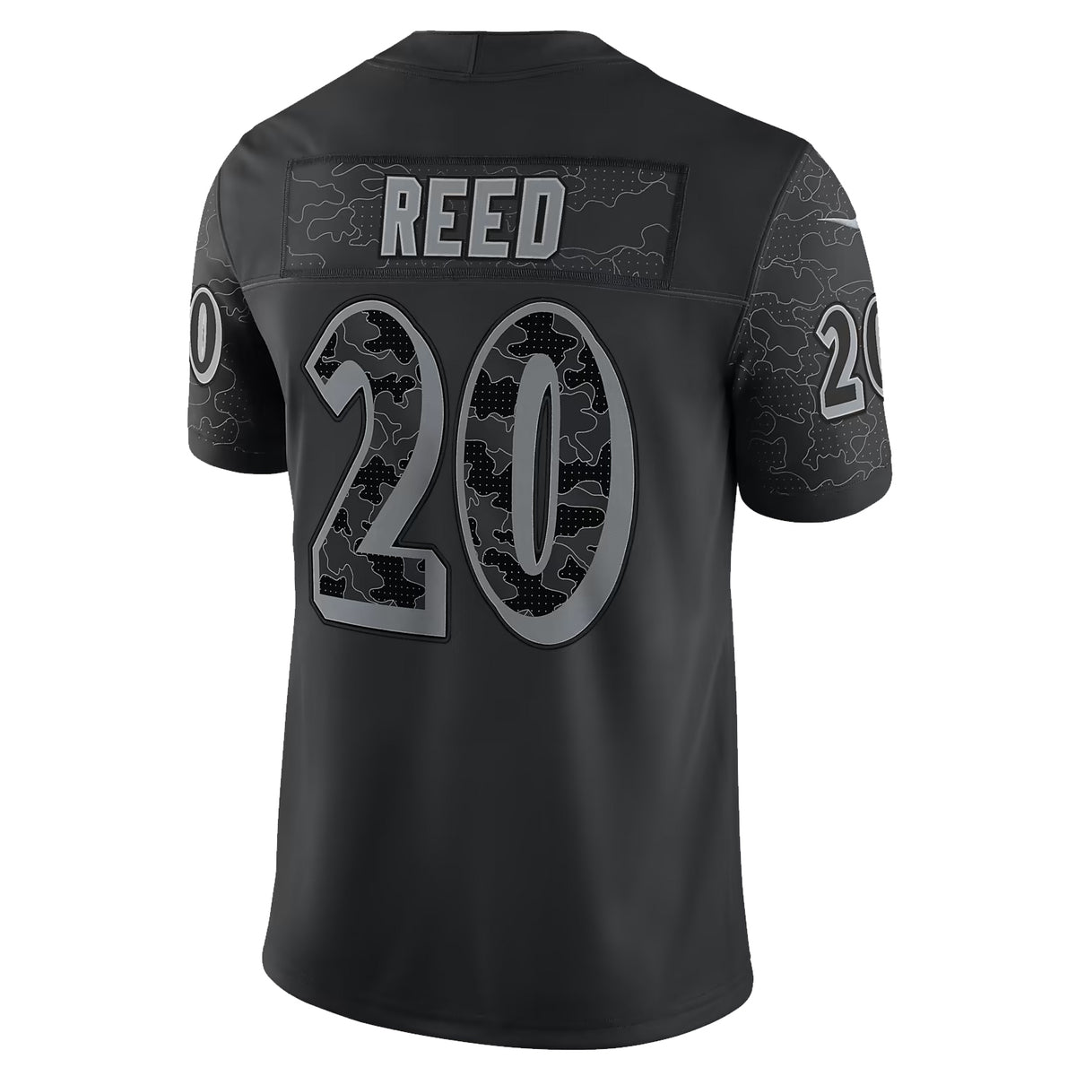 B.Ravens #20 Ed Reed Player Black RFLCTV Limited Edoa Stitched Jerseys
