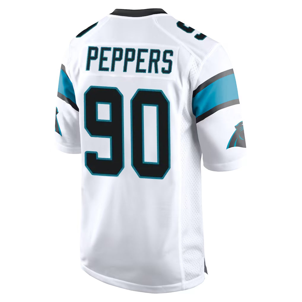 C.Panthers #90 Julius Peppers Player White Game Edoa Stitched Jerseys