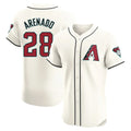 A.Diamondbacks #28 Nolan Arenado Player Cream Limited Elite Home Game Edoa Stitched Jerseys