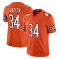C.Bears #34 Walter Payton Player Orange Vapor F.U.S.E. Limited Home Game Edoa Stitched Jerseys