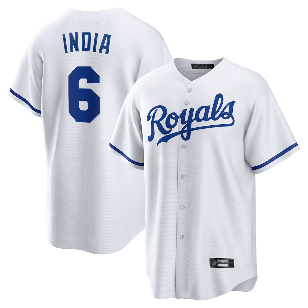 KC.Royals #6 Jonathan India Player White Home Game Edoa Stitched Jerseys
