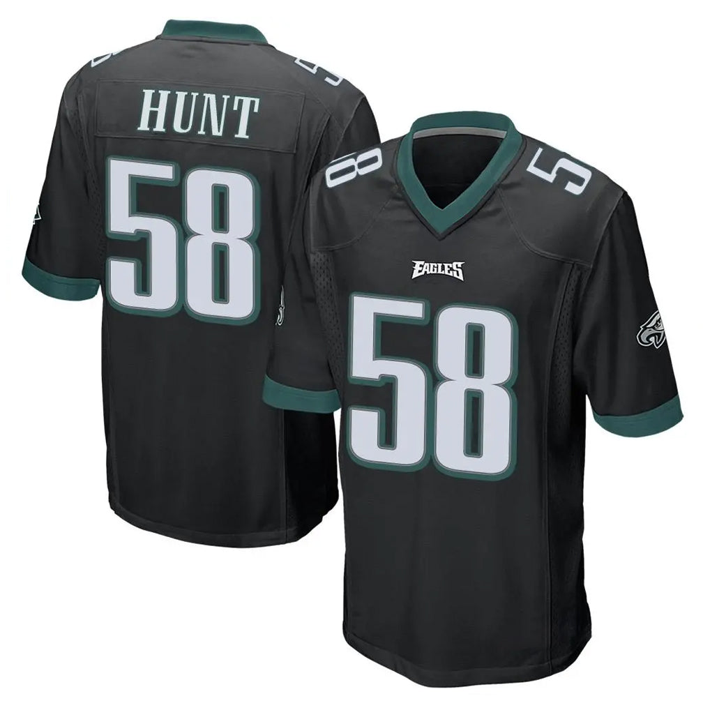 P.Eagles #58 Jalyx Hunt Player Black Home Game Edoa Stitched Jerseys