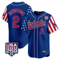 B.Orioles #2 Gunnar Henderson Player Royal USA 250 Independence Day Vapor Premier Limited Home Game Edoa Stitched Jerseys