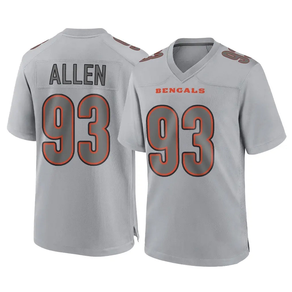 C.Bengals #93 Jonathan Allen Player Gray Atmosphere Fashion Game Edoa Stitched Jerseys