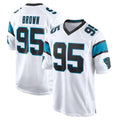 C.Panthers #95 Derrick Brown Player White Home Game Edoa Stitched Jerseys