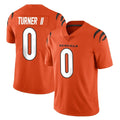 C.Bengals #0 DJ Turner II Player Orange Vapor Untouchable Limited Home Game Edoa Stitched Jerseys