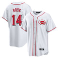 C.Reds #14 Pete Rose Player White Game Home Edoa Stitched Jerseys