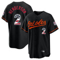 B.Orioles #2 Gunnar Henderson Player Black USA 250 Fourth of July Home Game Edoa Stitched Jerseys
