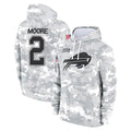 B.Bills #2 DJ Moore Player Arctic Camo Salute to Service Hoodies Edoa Stitched Jerseys