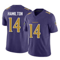 B.Ravens #14 Kyle Hamilton Player Purple Vapor F.U.S.E. Limited Home Game Edoa Stitched Jerseys