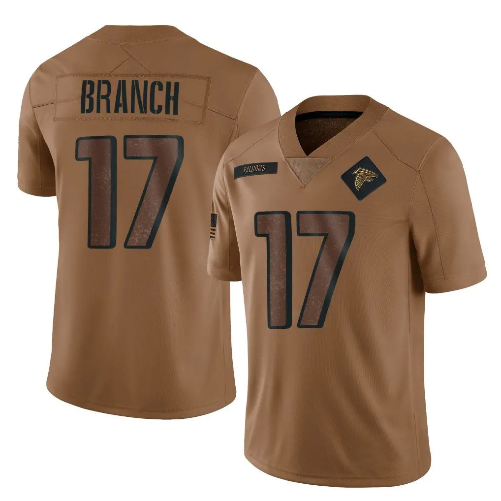 A.Falcons #17 Zachariah Branch Player Brown Salute To Service Limited Edoa Stitched Jerseys