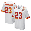 KC.Chiefs #23 Drue Tranquill Player White Home Game Edoa Stitched Jerseys