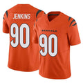 C.Bengals #90 Kris Jenkins Jr Player Orange Vapor F.U.S.E. Limited Home Game Edoa Stitched Jerseys